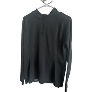 The North Face Womens Flashdry Black Mock Neck 1/4 Zip Pull Over Black Rusched